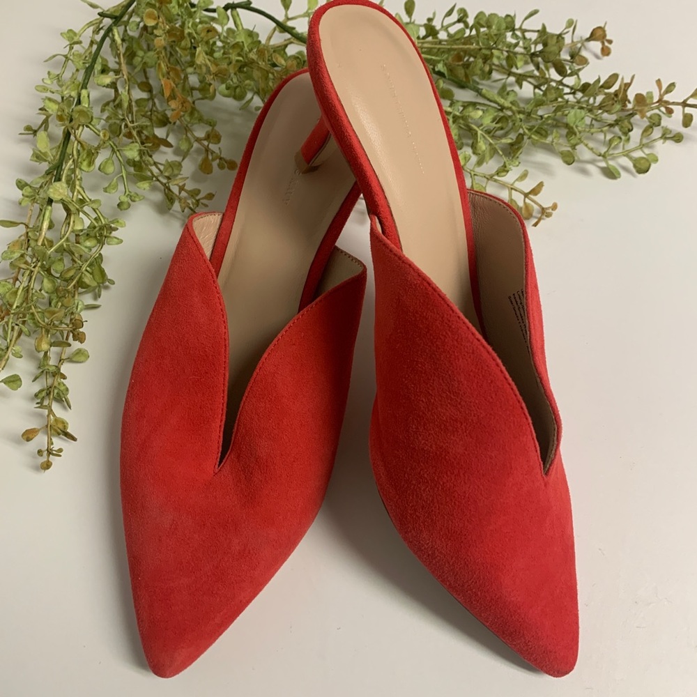 Leather Mule Kitten Heels